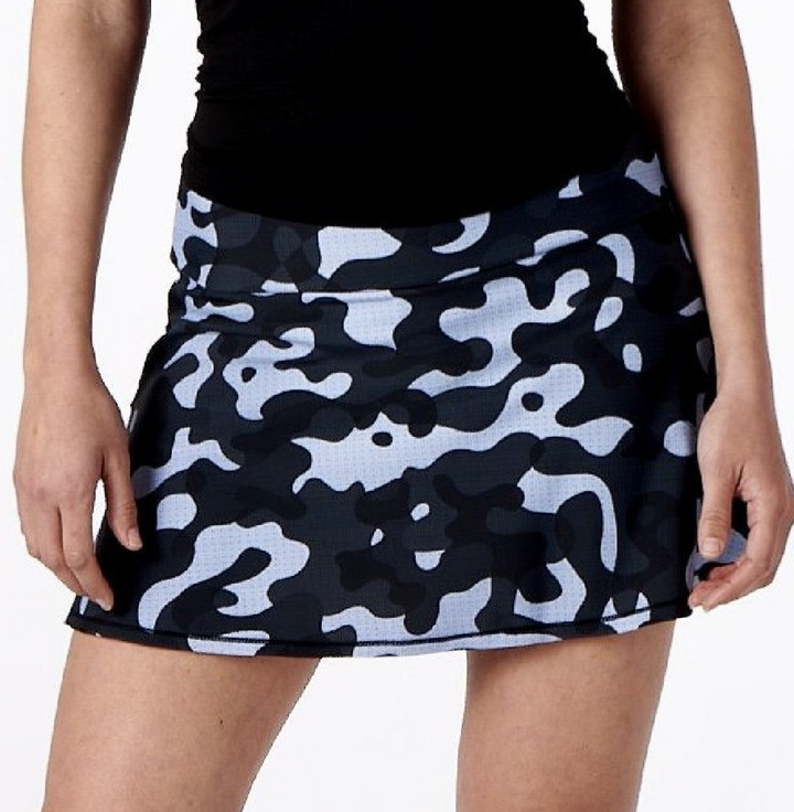 Dark Blue/Dark Grey Camo Tennis Skirt—Final Sale
