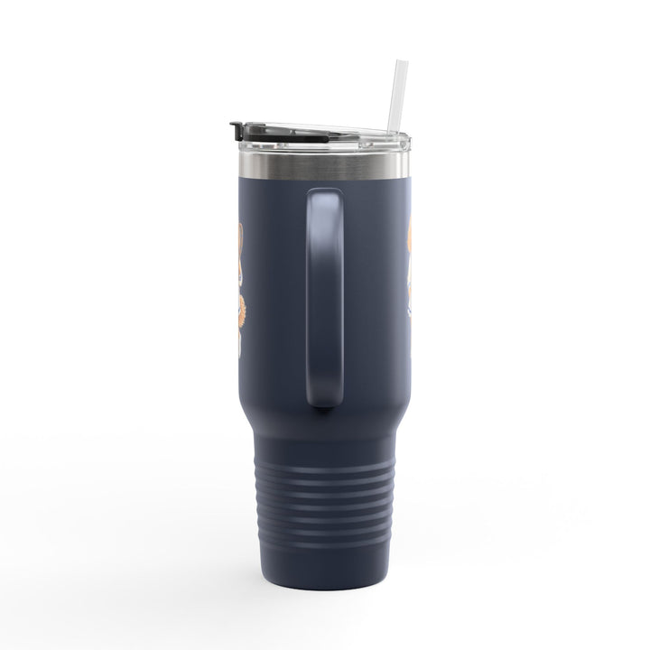 40oz Insulated Travel Mug — Retro Tennis Dog Design