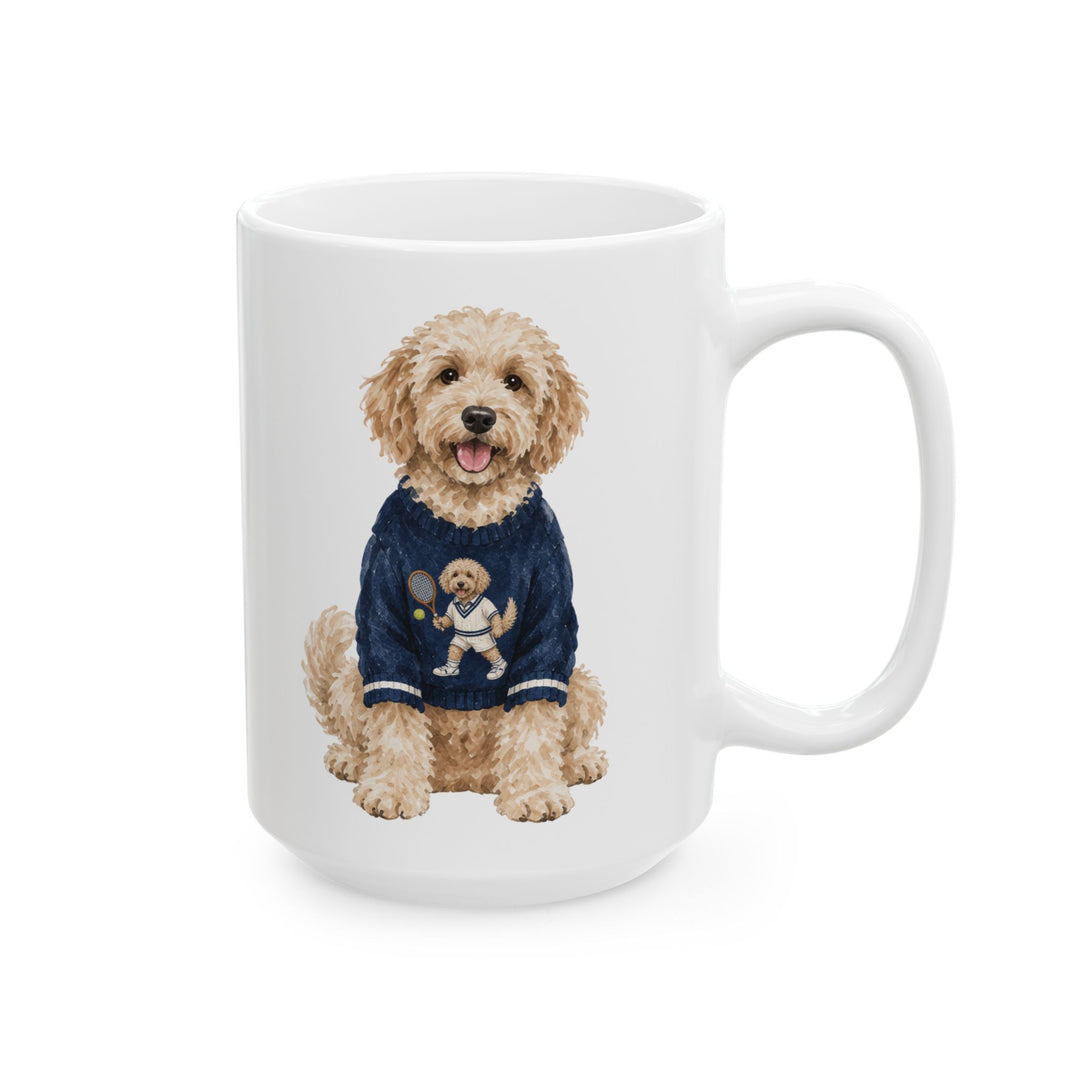 Dog Lover Mug — Cute Fluffy Puppy Ceramic Coffee Cup (11oz & 15oz)