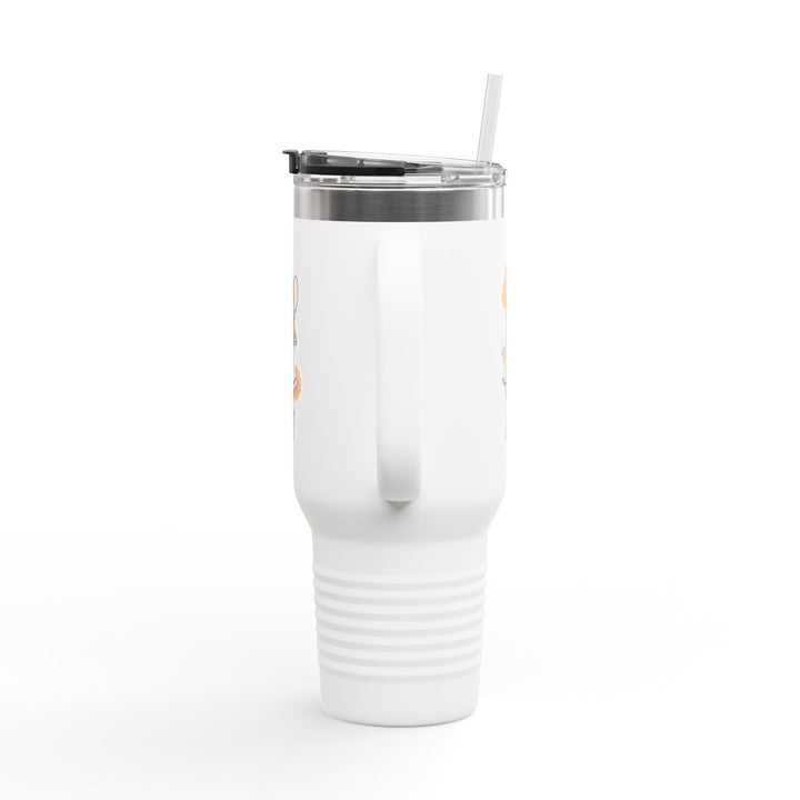 40oz Insulated Travel Mug — Retro Tennis Dog Design