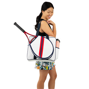 Tennis Bag White and Navy