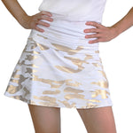 Load image into Gallery viewer, Gold Foil Camo Tennis Skirt
